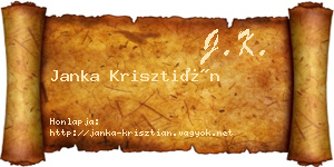 Janka Krisztián névjegykártya